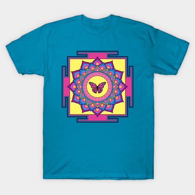 Butterlfy Mandala T-Shirt by GalacticMantra